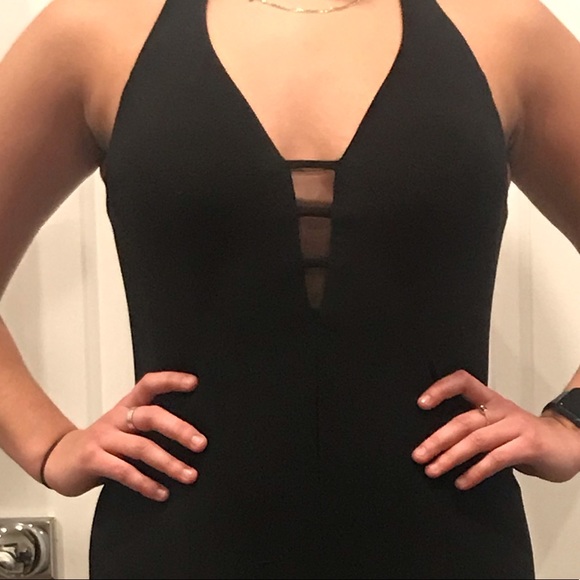 Deep V neck gown with cream lining - Picture 2 of 5